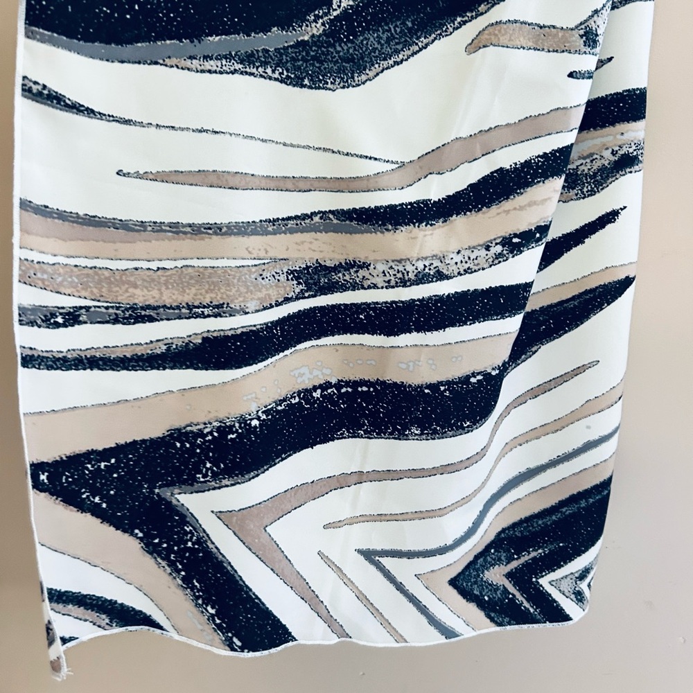 RaMona LaRue wrap or shawl, long scarf, black brown beige animal print